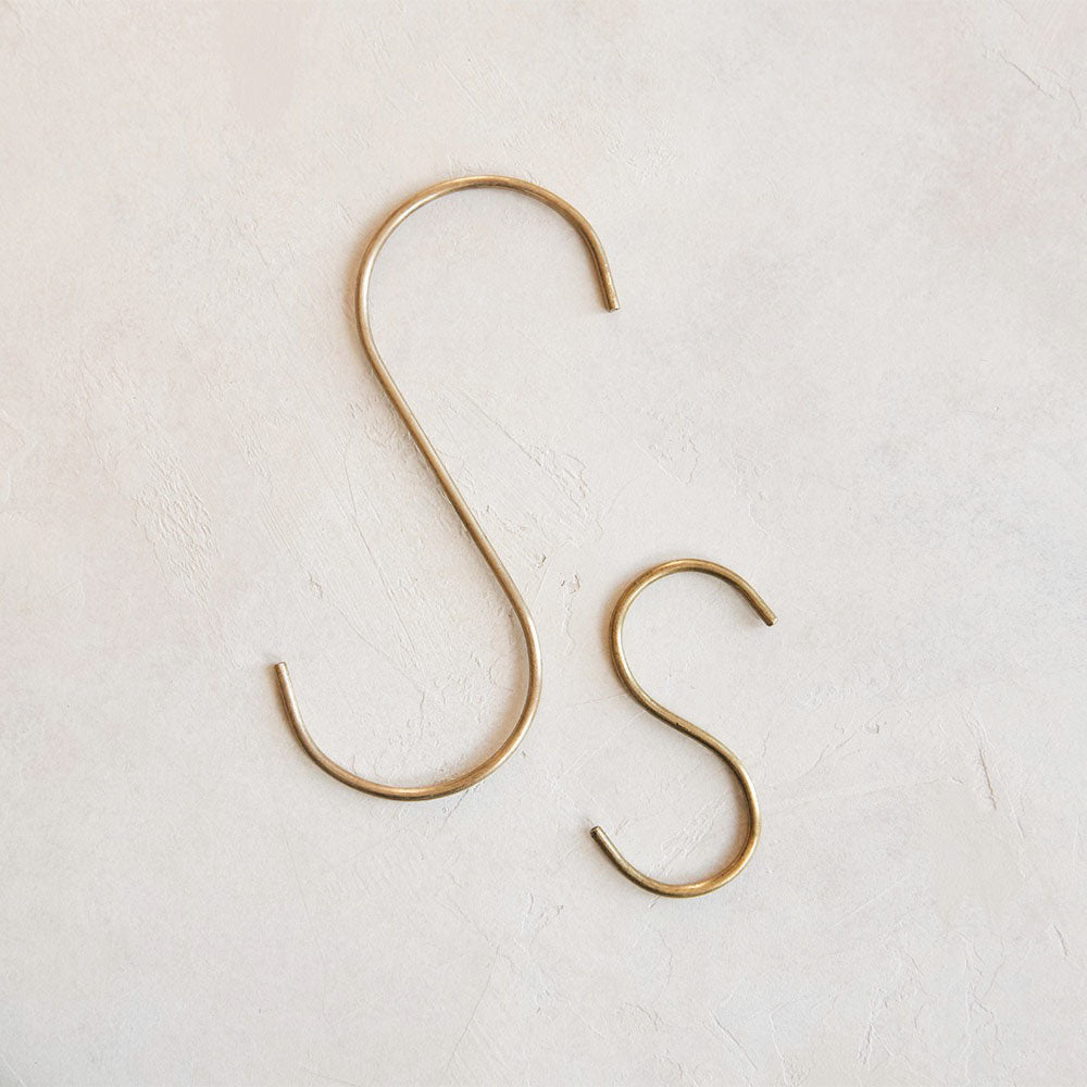 S Utility Hook - Antique Brass