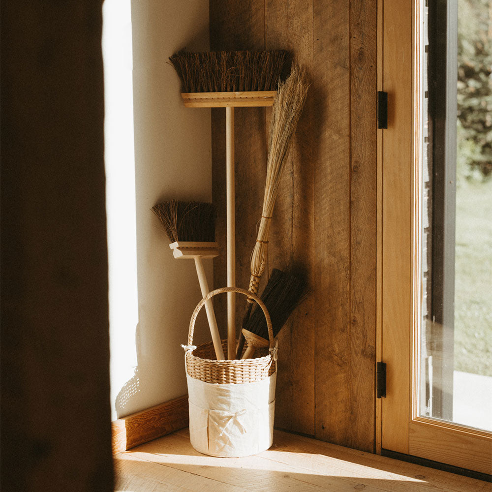 Wood Outdoor Broom - Short