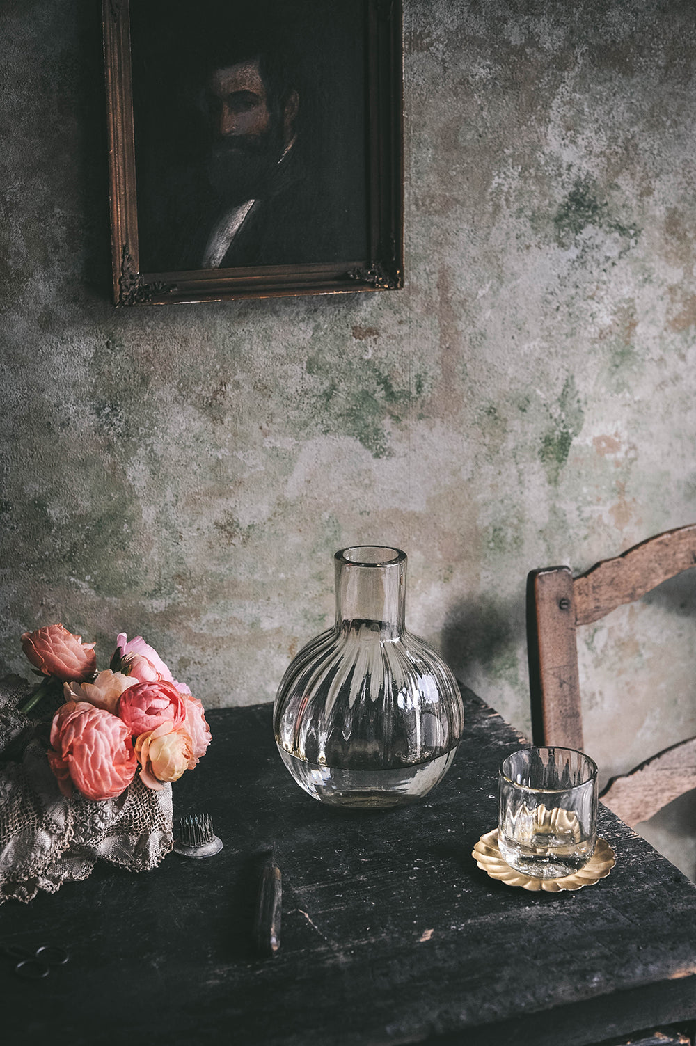 Recycled Glass Fluted Carafe Set