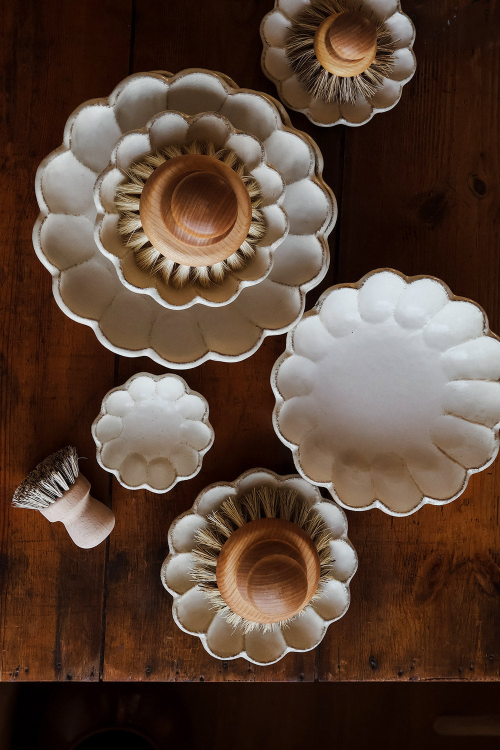 Footed Ceramic Petal Bowl