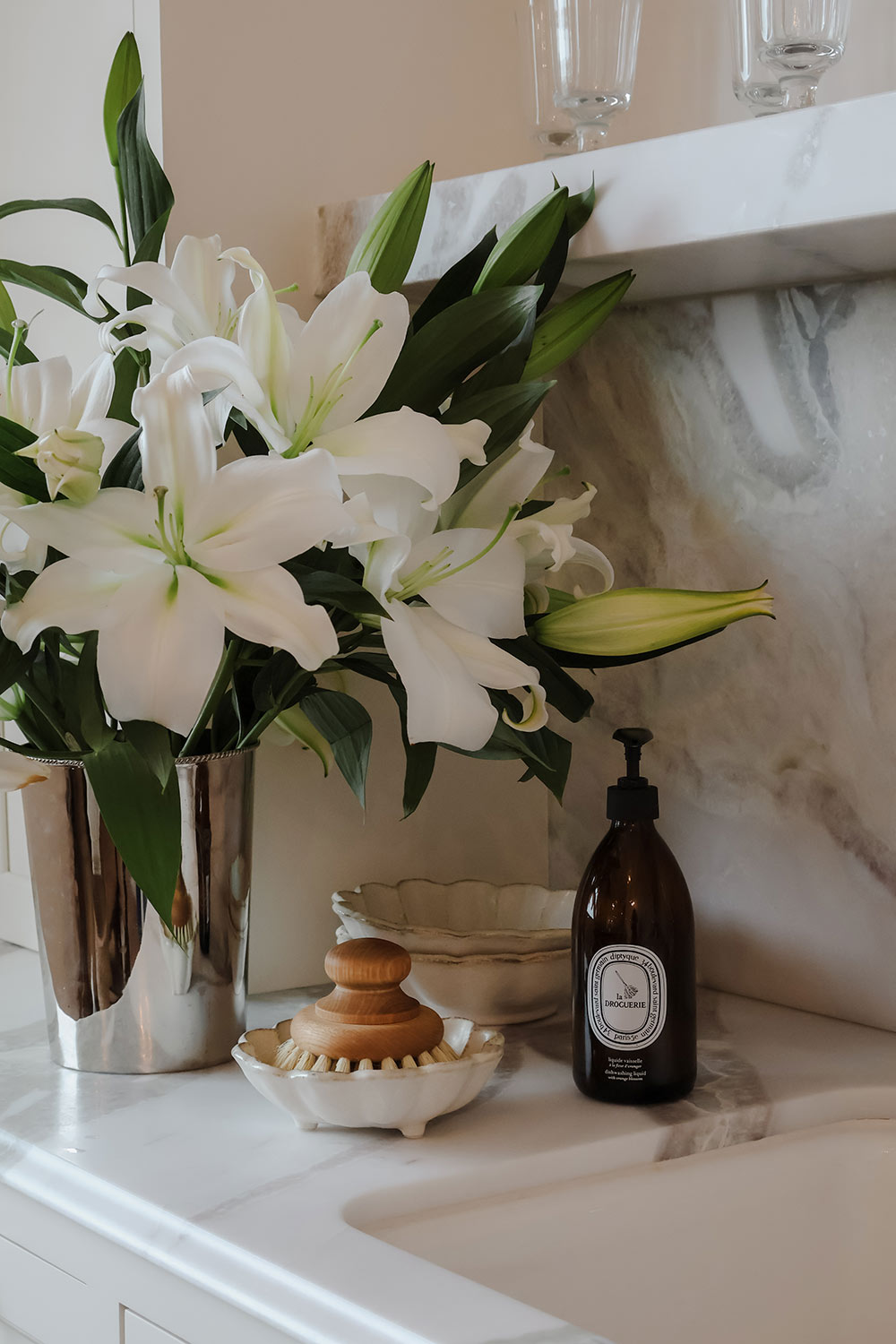 Footed Ceramic Petal Bowl
