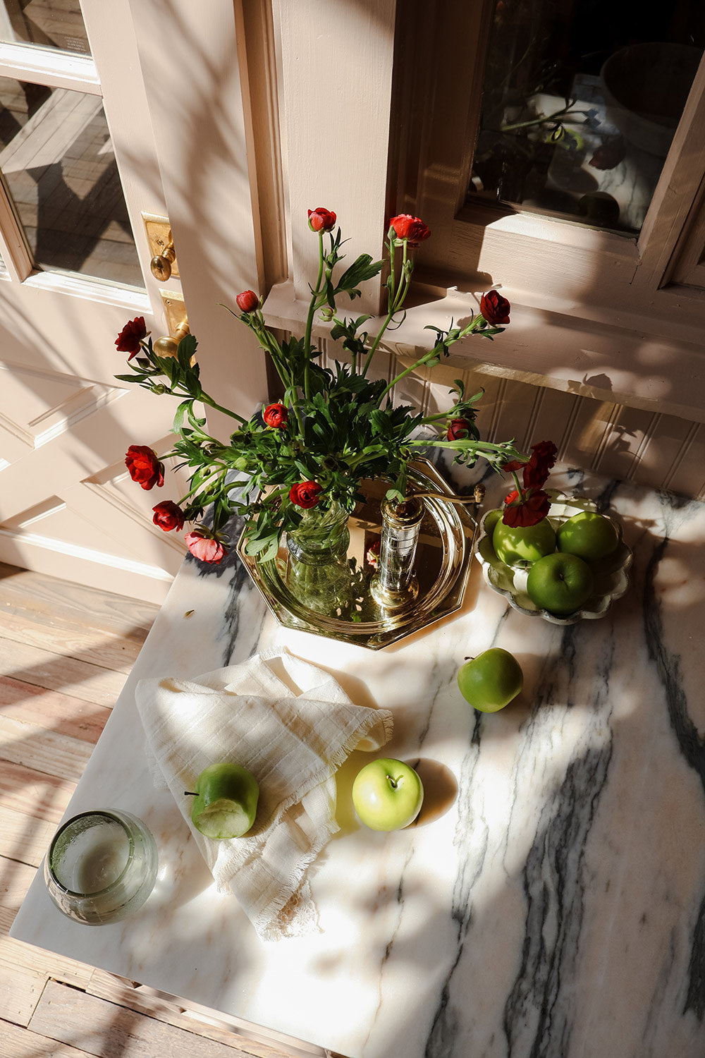 Roan Iris Octagon Tray - Unlacquered Brass