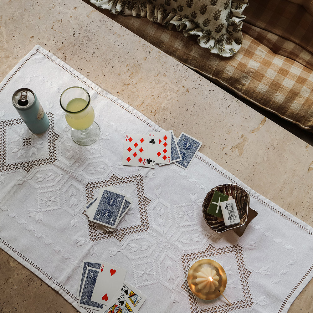 Heirloom Embroidered Table Throw No. 6270