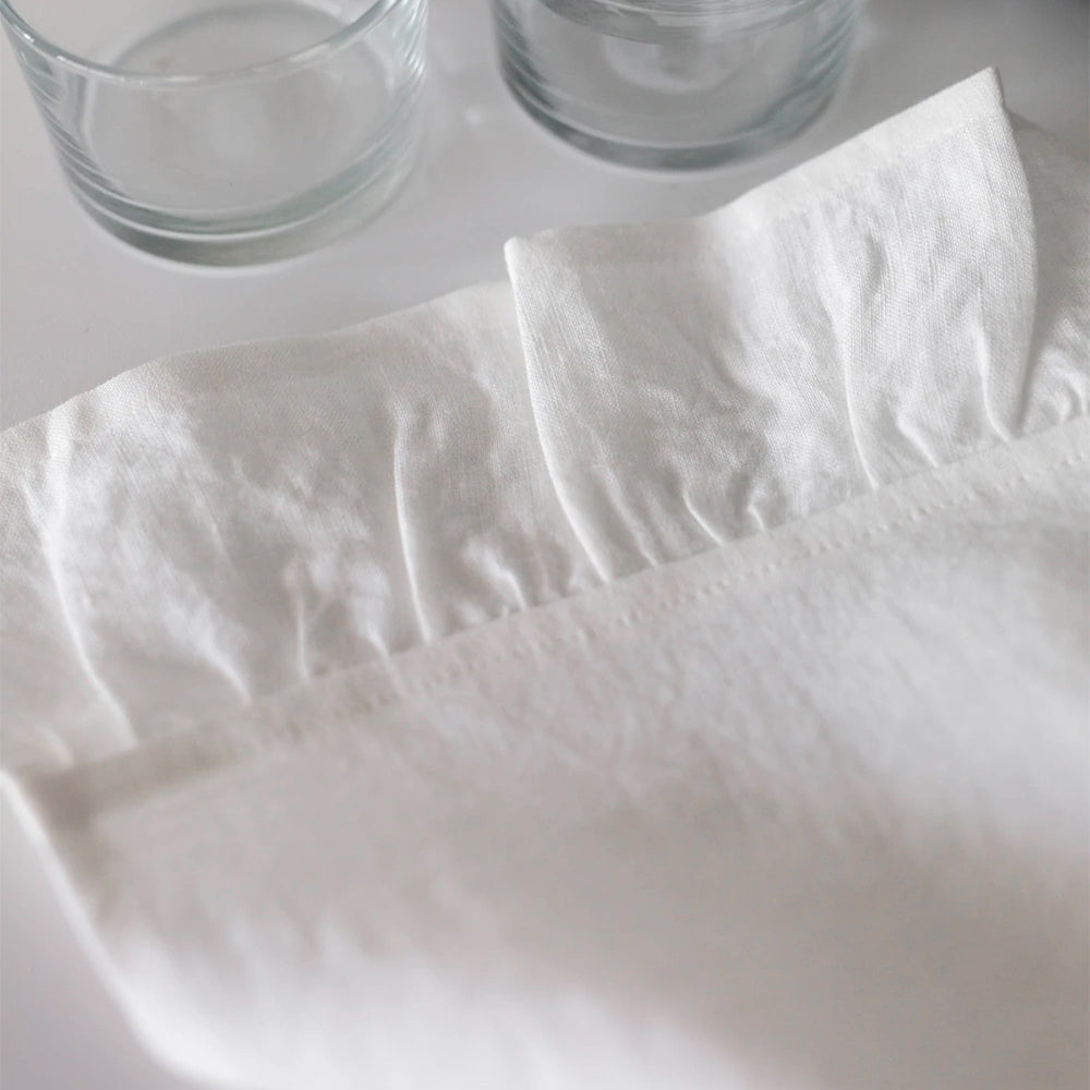 Ruffle Linen Tea Towel