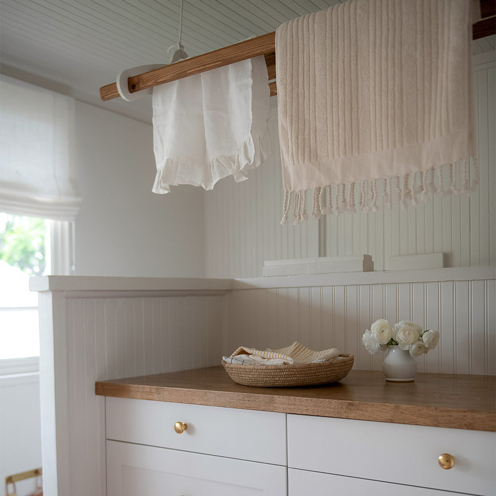 Ruffle Linen Tea Towel